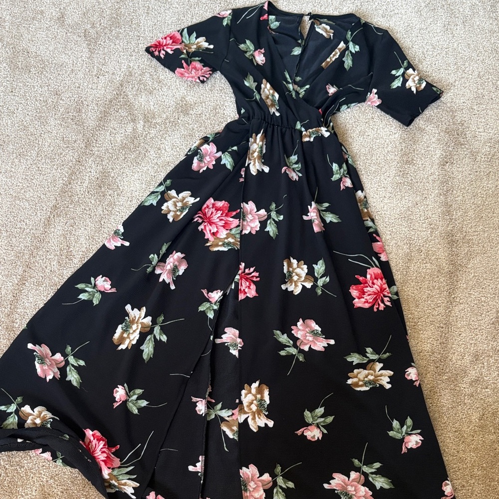 Floral Black Maxi Dress